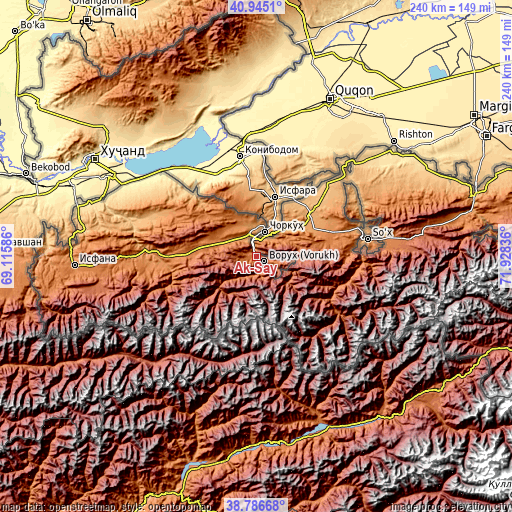 Topographic map of Ak-Say