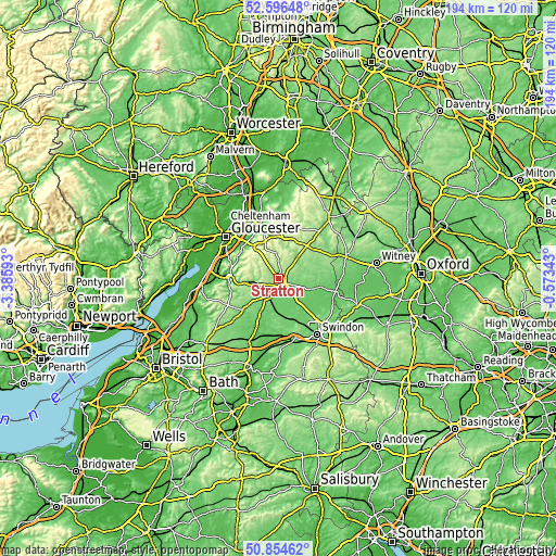 Topographic map of Stratton