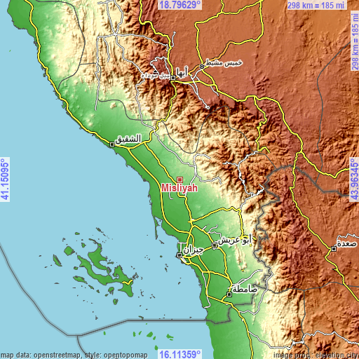 Topographic map of Mislīyah