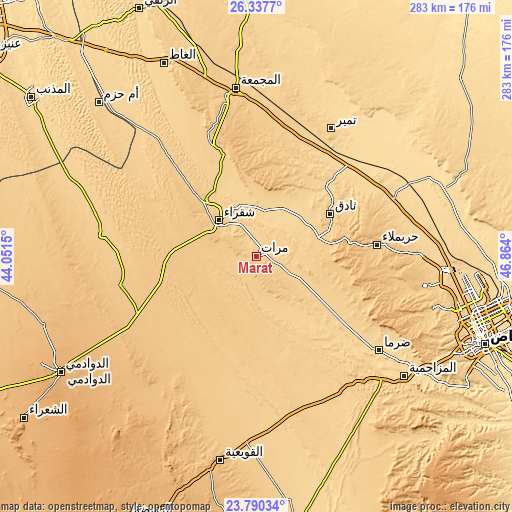 Topographic map of Marāt