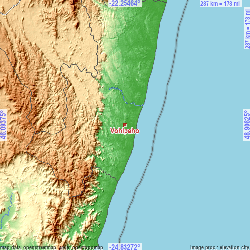 Topographic map of Vohipaho