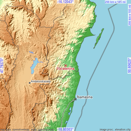 Topographic map of Vavatenina