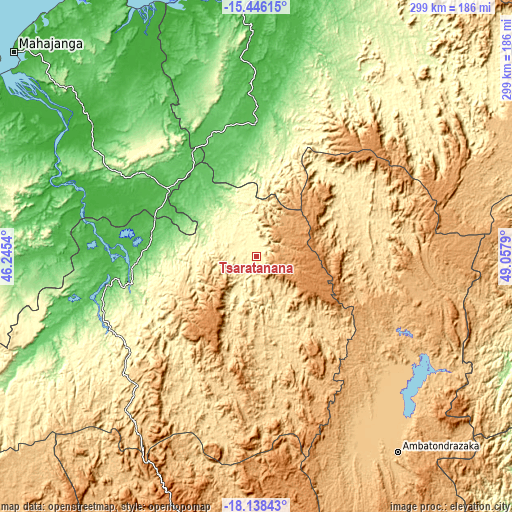 Topographic map of Tsaratanana