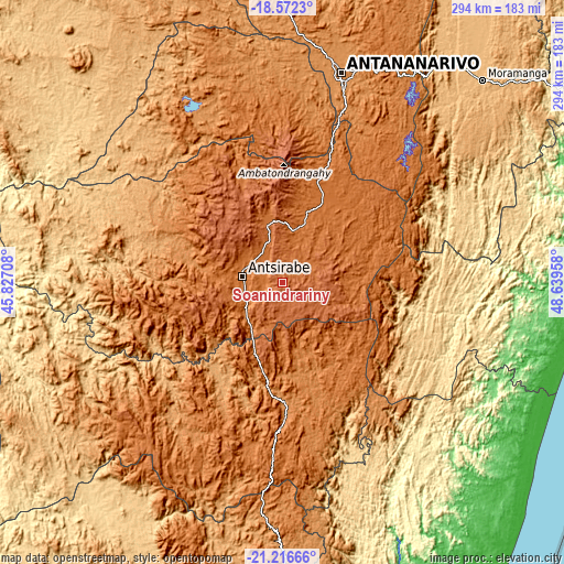 Topographic map of Soanindrariny