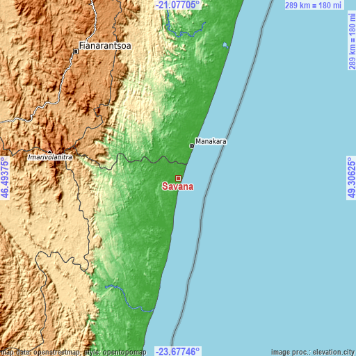 Topographic map of Savana