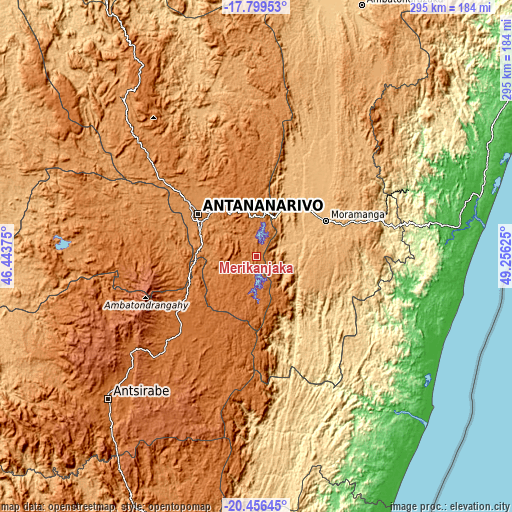 Topographic map of Merikanjaka