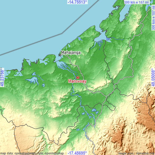 Topographic map of Marovoay