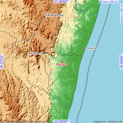 Topographic map of Manato