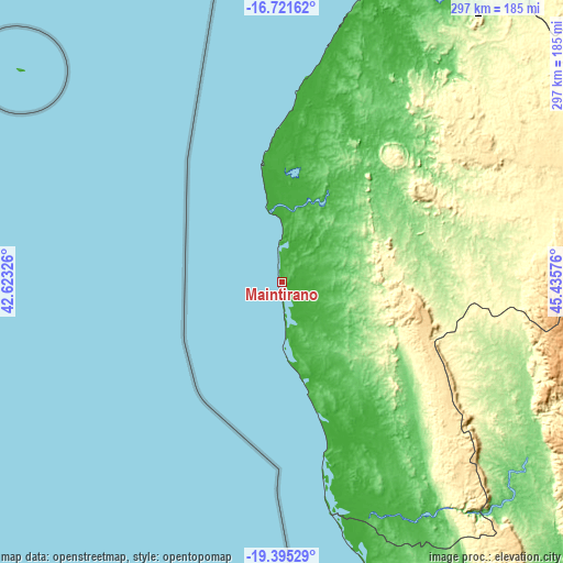 Topographic map of Maintirano