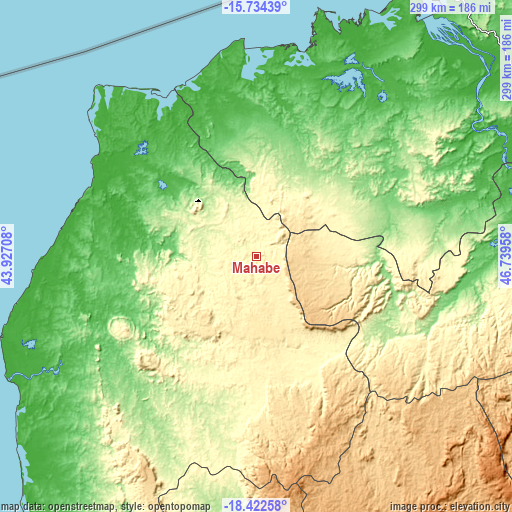 Topographic map of Mahabe