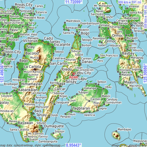 Topographic map of Apas