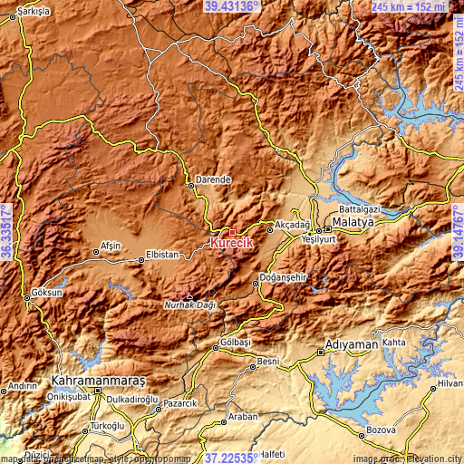 Topographic map of Kürecik