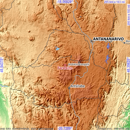 Topographic map of Faratsiho