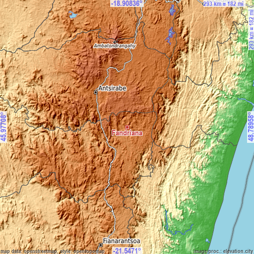 Topographic map of Fandriana