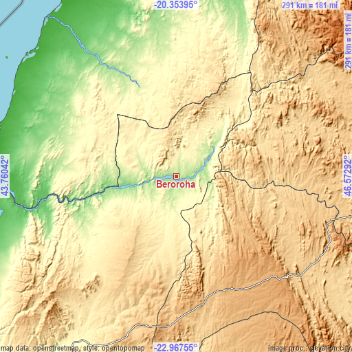 Topographic map of Beroroha