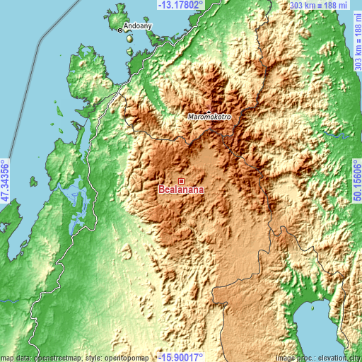 Topographic map of Bealanana