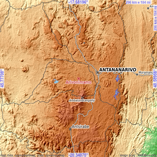 Topographic map of Arivonimamo