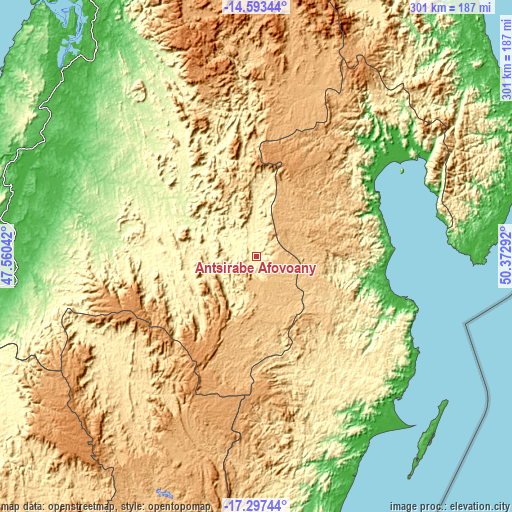 Topographic map of Antsirabe Afovoany