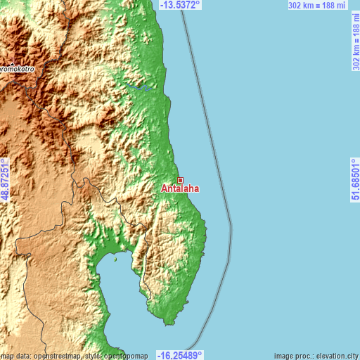 Topographic map of Antalaha