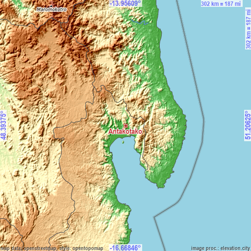 Topographic map of Antakotako