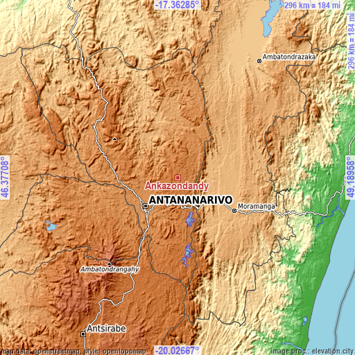 Topographic map of Ankazondandy