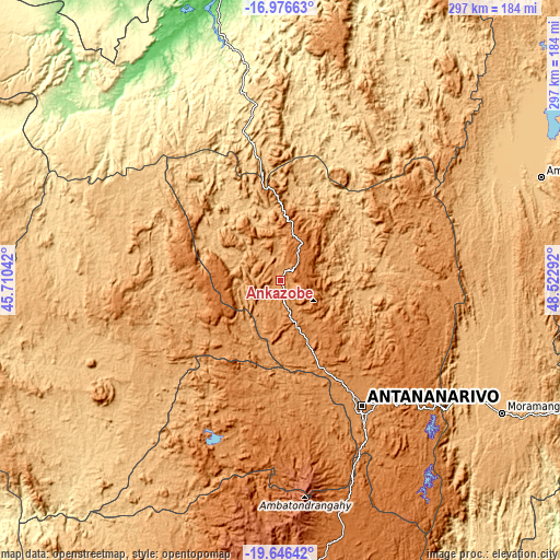 Topographic map of Ankazobe