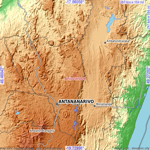 Topographic map of Anjozorobe