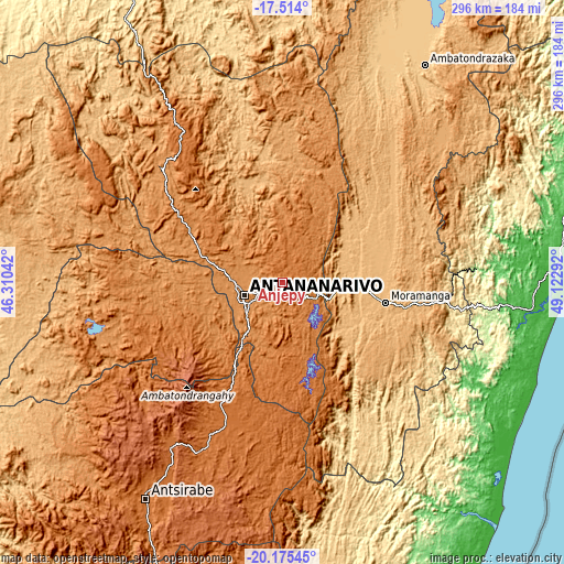 Topographic map of Anjepy
