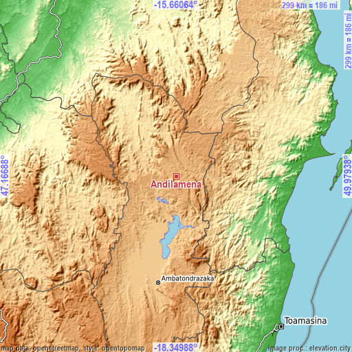 Topographic map of Andilamena