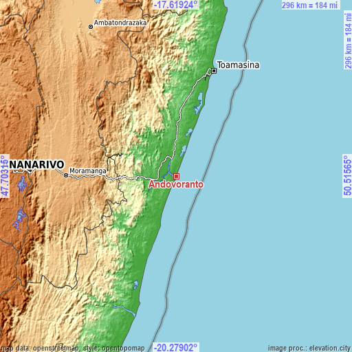 Topographic map of Andovoranto