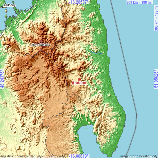 Topographic map of Andapa