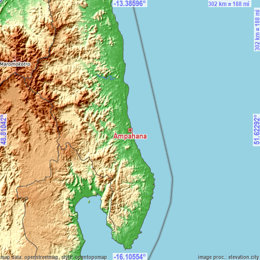 Topographic map of Ampahana