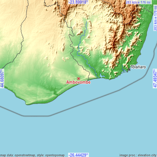 Topographic map of Ambovombe