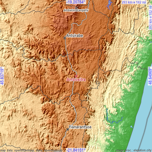 Topographic map of Ambositra