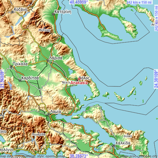 Topographic map of Anakasiá