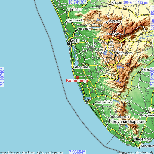 Topographic map of Kunnumma