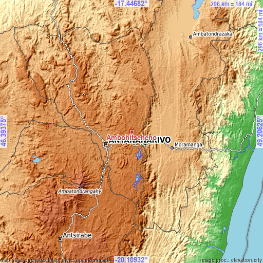 Topographic map of Ambohitseheno