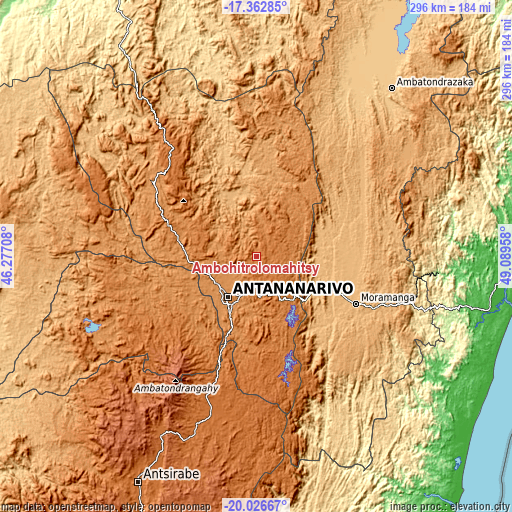 Topographic map of Ambohitrolomahitsy