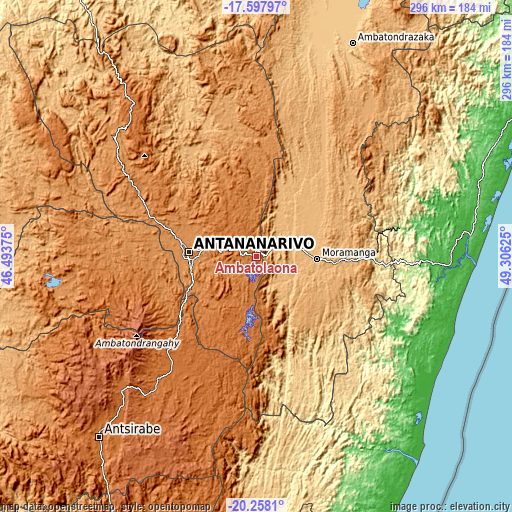 Topographic map of Ambatolaona