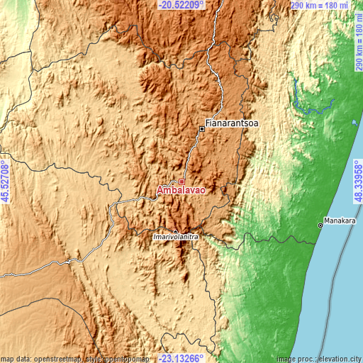 Topographic map of Ambalavao