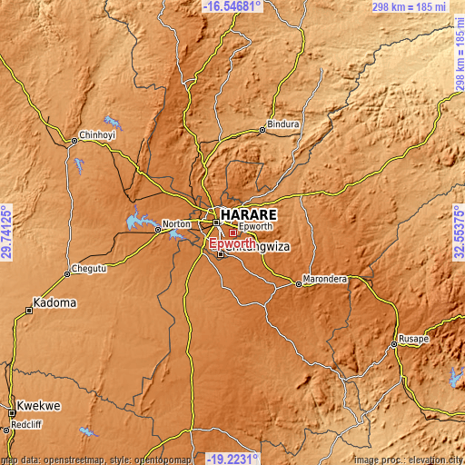 Topographic map of Epworth