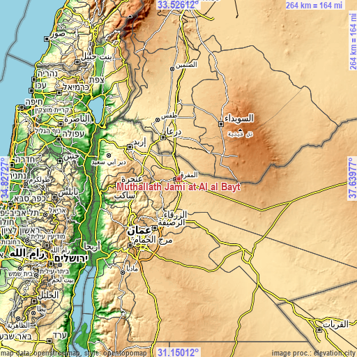 Topographic map of Muthallath Jāmi‘at Āl al Bayt
