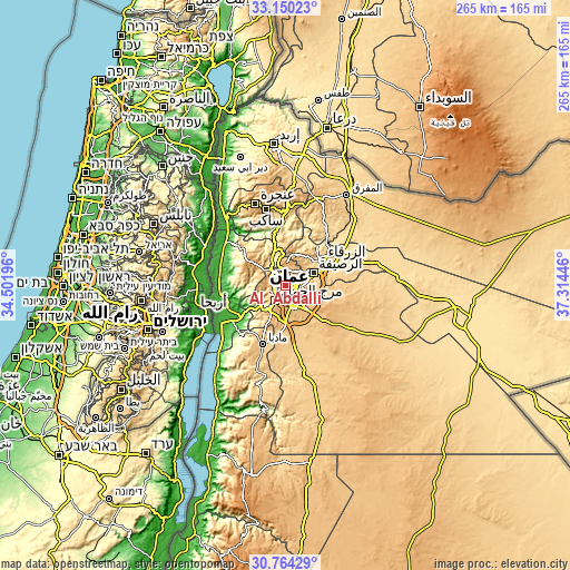 Topographic map of Al ‘Abdallī