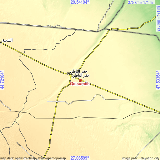 Topographic map of Qaisumah
