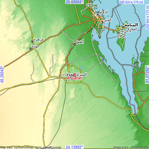 Topographic map of Al Qārah