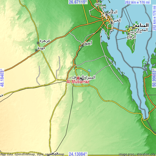 Topographic map of Al Mubarraz