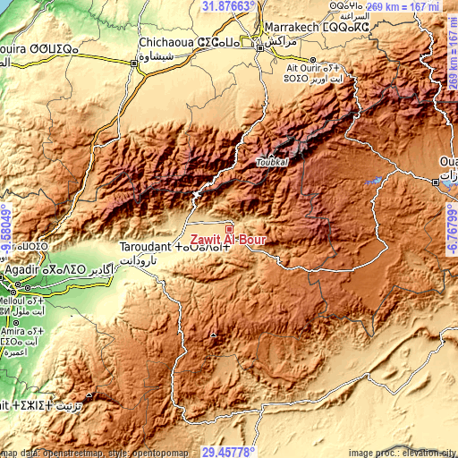 Topographic map of Zawit Al Bour