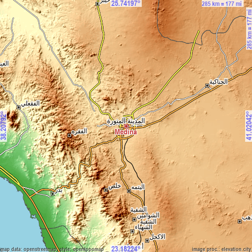 Topographic map of Medina