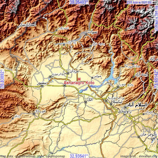 Topographic map of Ashanagro Koto