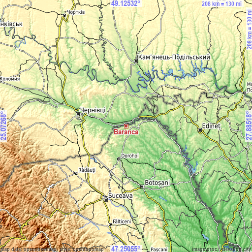 Topographic map of Baranca